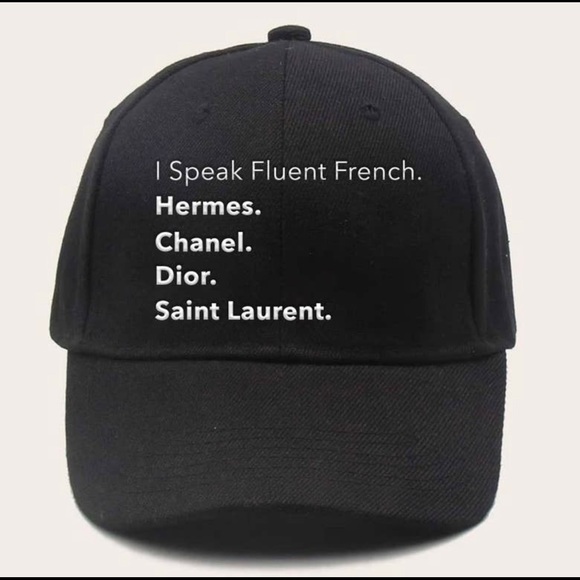 Accessories - NEW TRENDY BLACK BASEBALL CAP I SPEAK FLUENT FRENCH DESIGNERS HAT
